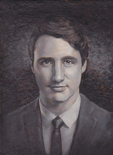 Modelling in Gray Tones Underlayer (Grisaille) - Monochrome Underpainting  - artist model Justin Trudeau