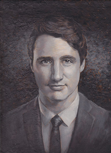 Modelling in Gray Tones Underlayer (Grisaille) - Monochrome Underpainting - artist model Justin Trudeau