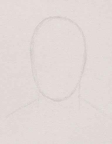 Oil portrait Flemish painting technique - Pencil drawing - layout basic shape