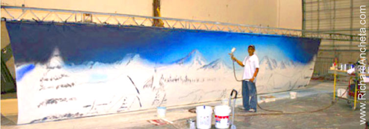 Theater Stage Scenic Backdrops Airbrush Painting By Richard