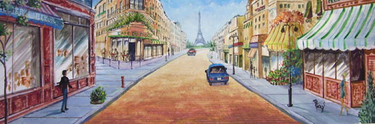 Paris street scene - watercolor sketch