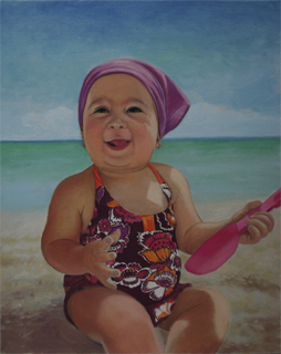 baby oil portrait - painting session  by Richard Ancheta.