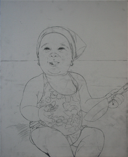 Baby oil portrait - sketch by Richard Ancheta.
