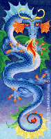 Fantasy Dragon Illustration- blue