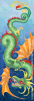 Fantasy Dragon Illustration- green