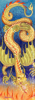 Fantasy Dragon Illustration- gold