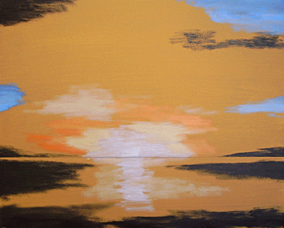 Painting sunset seascape at layers stage 1 demo. 